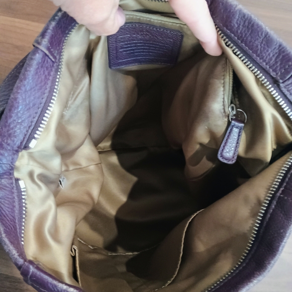 Coach Plum Purple Leather Shoulder Bag - Picture 13 of 14